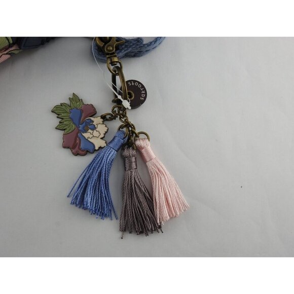 New Sakroots Artist Circle Crossbody Bag Flower Power Print Blue Denim Purse - Picture 5 of 9